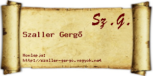 Szaller Gergő névjegykártya